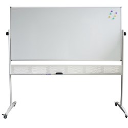 Rapidline Porcelain Mobile Whiteboard 1500Wx 1200mmH Aluminium Frame