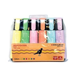Bibbulmun Highlighters Chisel 1-4.5mm Pastel Assorted Wallet Of 6