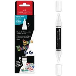 Faber-Castell Black Edition Shake & Paint Marker Bullet 1mm And 3mm White