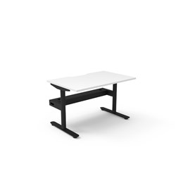 Rapidline Halo Static Single Sided Workstation + Cable Tray 1200Wx750Dx730mmH White/Black