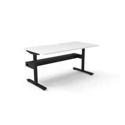 Rapidline Halo Static Single Sided Workstation + Cable Tray 1500Wx750Dx730mmH White/Black