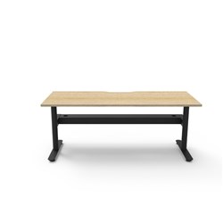 Rapidline Halo Static Single Sided Workstation + Cable Tray 1800Wx750Dx730mmH Oak/Black