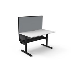 Rapidline Halo Static Single Sided Workstation+Screen+Tray 1200W x 750D x 1330mmH Wht/Blk