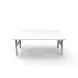 Rapidline Halo Static Back To Back Workstation 2 Person 1800Wx1500Dx730mmH White/White