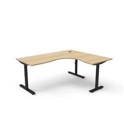 Rapidline Halo Static Corner Workstation 1800/1500W x 750D x 730mmH Oak/Black