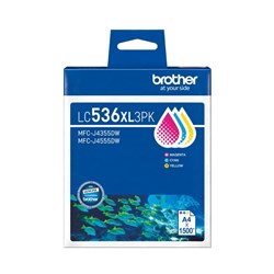 Brother LC536XL Ink Cartridge Value Pack CMY