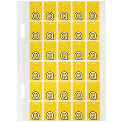 Avery Alphabet Coding Label Q Top Tab 20x30mm Yellow Pack Of 150