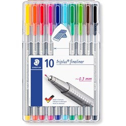 Staedtler 334 Triplus Fineliners 0.3mm Assorted Wallet of 10