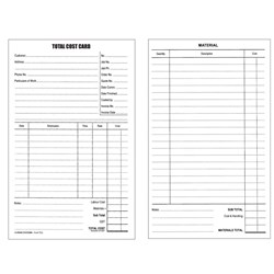 Zions Total Cost Cards System 125 x 205mm Pack Of 100