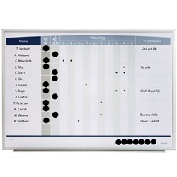 Quartet Planner Board Matrix In / Out 580 x 410mm Landscape Aluminium Frame