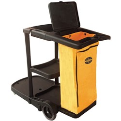 Compass Janitors Cart With Lid 550W x 130D x 985mmH Black