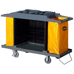 Compass Housekeeping Trolley With Bags 150 L x 540W x 150D x 990mmH Black And Yellow