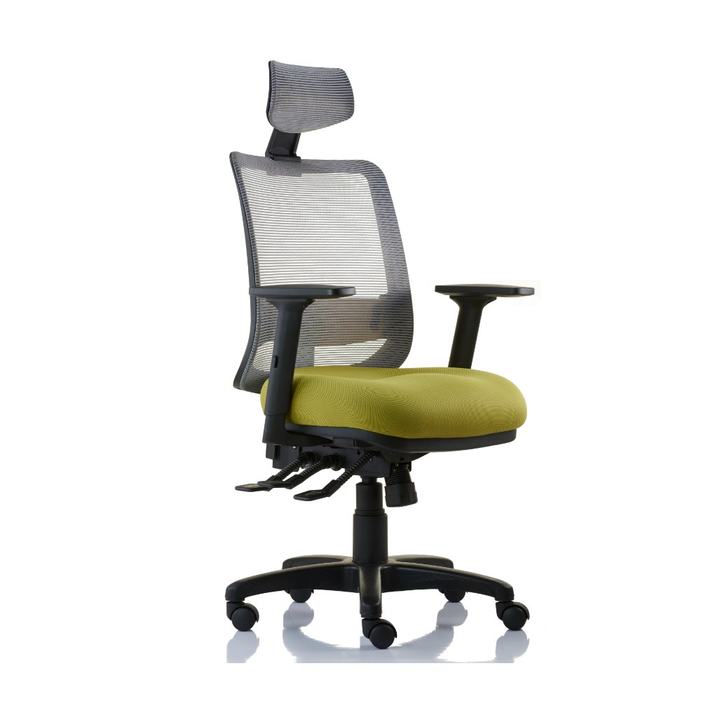 Chairs & Accessories Sylex Epic High Back Office Chair Arms Mesh Back With Arms Olive Top